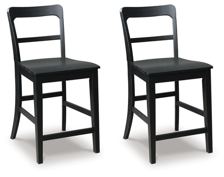Greddinton Brown/Black Counter Height Dining Table and 6 Barstools from Ashley Furniture - Luna Furniture