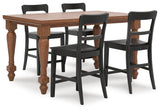 Greddinton Brown/Black Counter Height Dining Table and 4 Barstools from Ashley Furniture - Luna Furniture