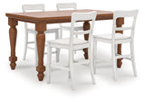 Greddinton Brown/White Counter Height Dining Table and 4 Barstools from Ashley - Luna Furniture
