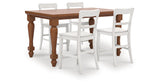 Greddinton Brown/White Counter Height Dining Table and 4 Barstools from Ashley - Luna Furniture