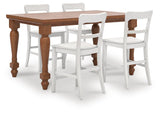 Greddinton Brown/White Counter Height Dining Table and 4 Barstools from Ashley - Luna Furniture