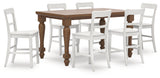 Greddinton Brown Counter Height Dining Table and 6 Barstools from Ashley Furniture - Luna Furniture