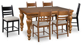 Greddinton Counter Height Dining Table and 6 Barstools from Ashley - Luna Furniture