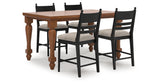 Greddinton Brown/Black Counter Height Dining Table and 4 Barstools from Ashley Furniture - Luna Furniture