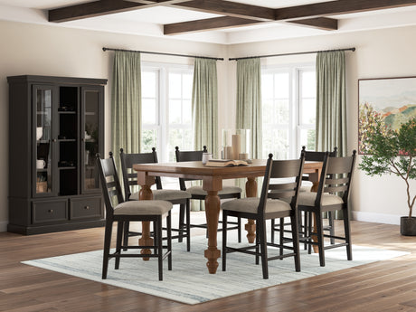 Greddinton Brown/Black Counter Height Dining Table and 6 Barstools from Ashley - Luna Furniture