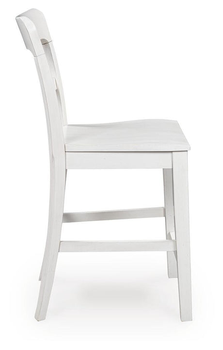 Greddinton White Counter Height Barstool, Set of 2 from Ashley Furniture - Luna Furniture