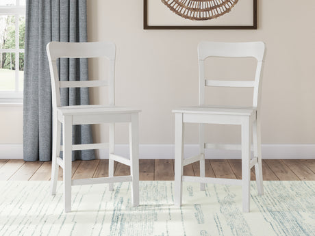 Greddinton Brown/White Counter Height Dining Table and 4 Barstools from Ashley Furniture - Luna Furniture