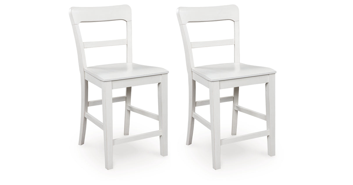 Greddinton White Counter Height Barstool, Set of 2 from Ashley Furniture - Luna Furniture