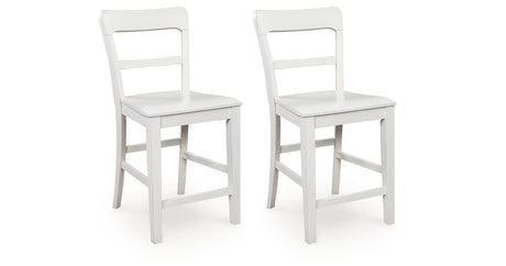 Greddinton White Counter Height Barstool, Set of 2 from Ashley Furniture - Luna Furniture