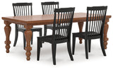 Greddinton Brown/Black Dining Table and 4 Chairs from Ashley Furniture - Luna Furniture