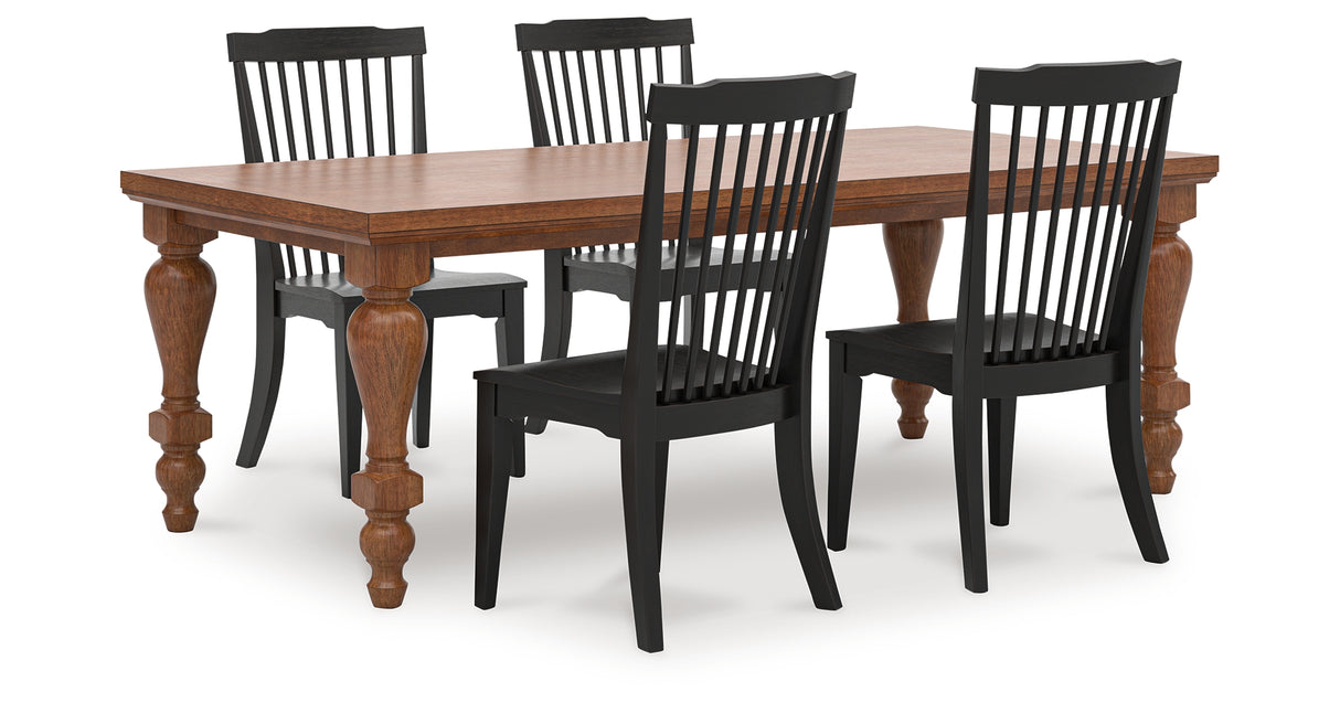 Greddinton Brown/Black Dining Table and 4 Chairs from Ashley Furniture - Luna Furniture