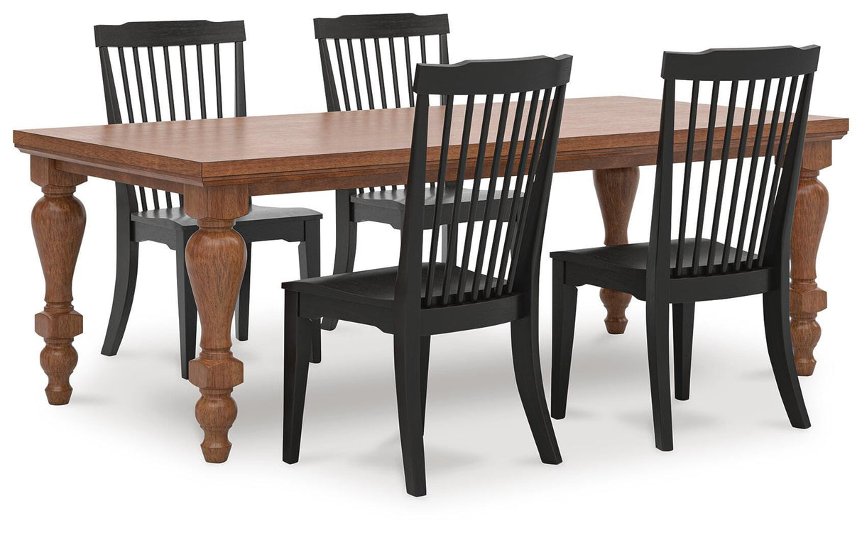 Greddinton Brown/Black Dining Table and 4 Chairs from Ashley Furniture - Luna Furniture