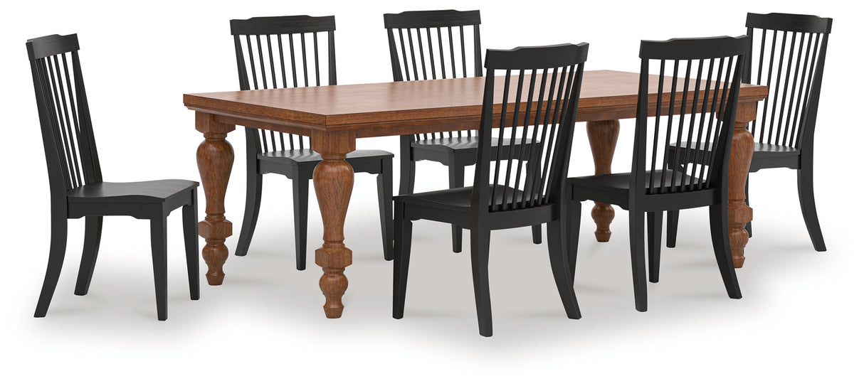 Greddinton Brown/Black Dining Table and 6 Chairs from Ashley Furniture - Luna Furniture
