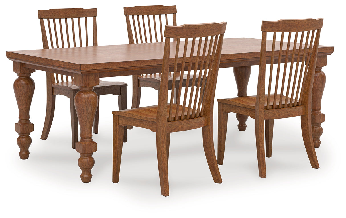 Greddinton Medium Brown Dining Table and 4 Brown Chairs from Ashley - Luna Furniture
