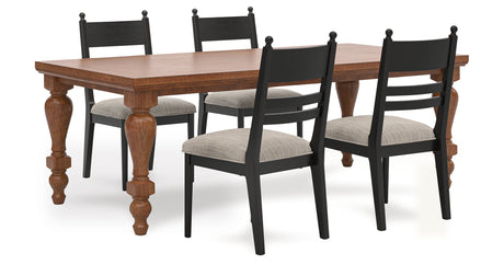 Greddinton Brown Dining Table and 4 Black Chairs from Ashley - Luna Furniture