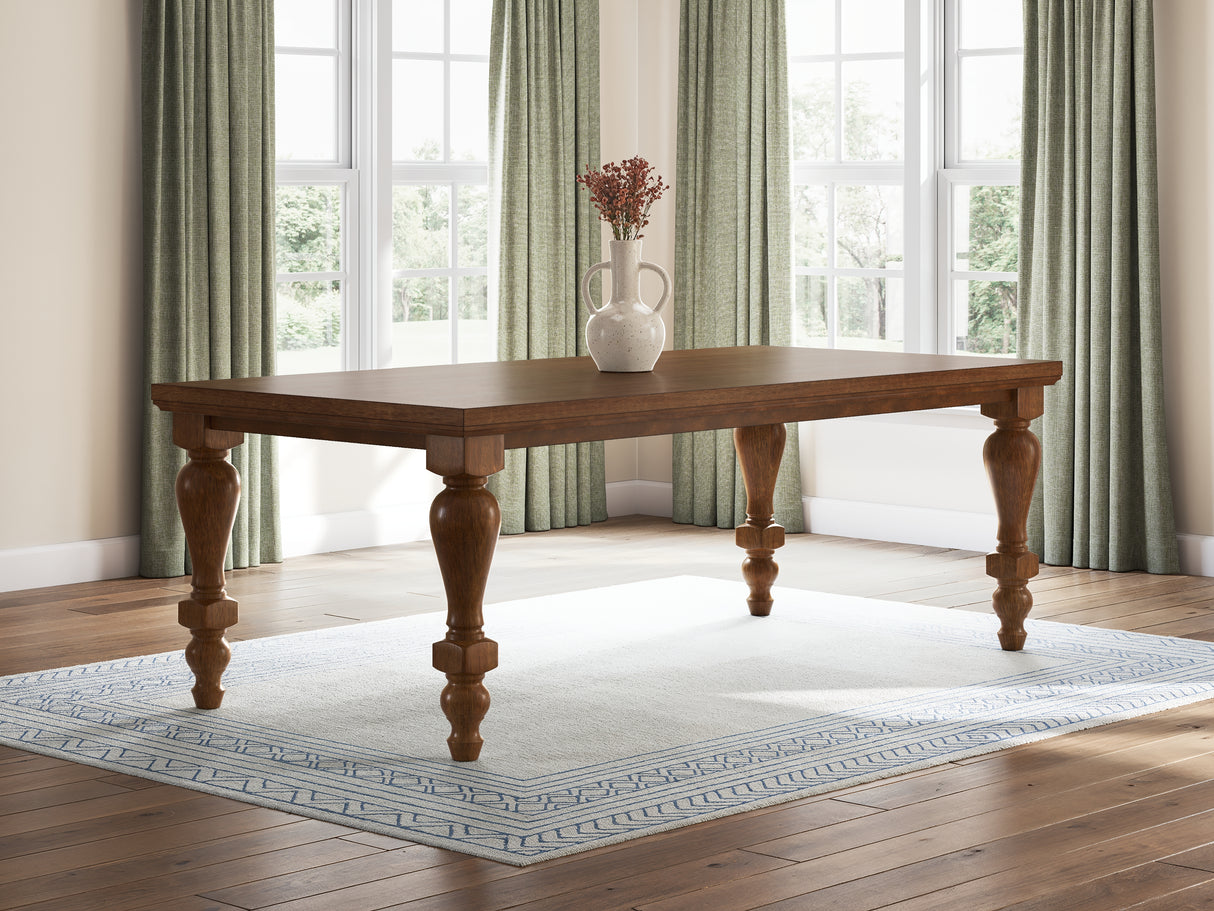Greddinton Medium Brown Dining Table and 6 Black Chairs from Ashley - Luna Furniture