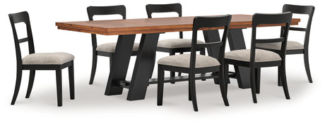 Greddinton Extension Dining Table and 6 Black Chairs from Ashley - Luna Furniture