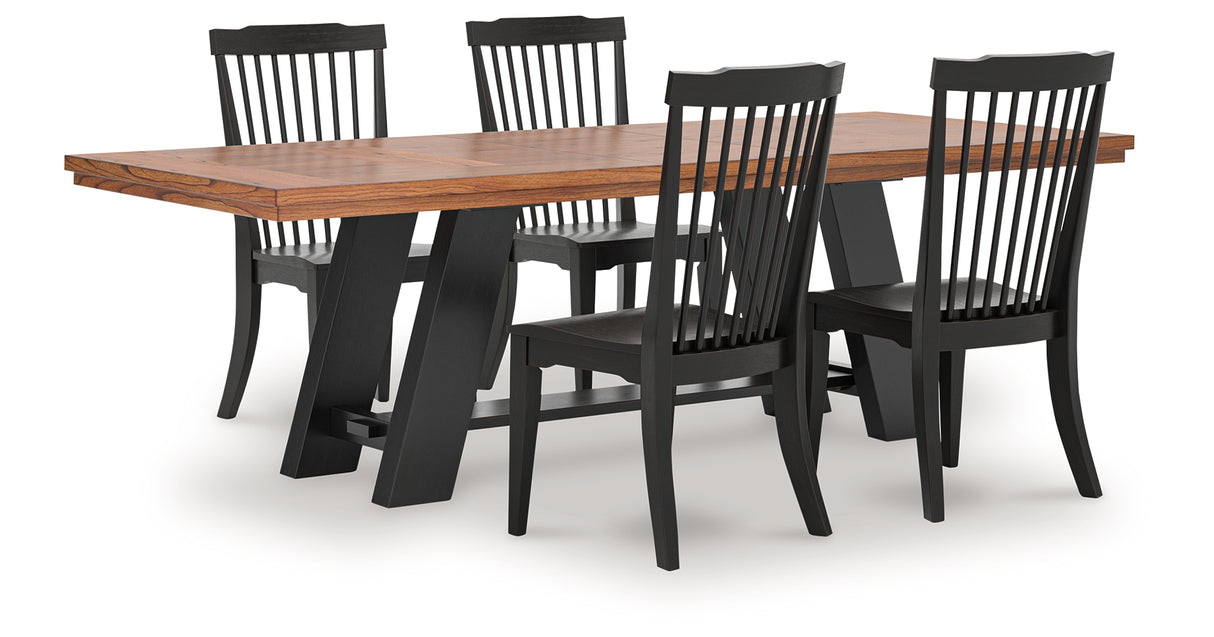 Greddinton Dining Table and 4 Chairs in Brown/Black from Ashley - Luna Furniture
