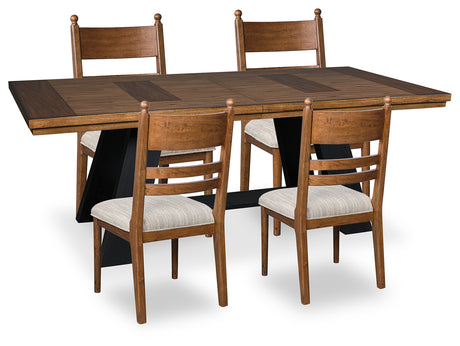 Greddinton Brown Extension Dining Table and 4 Chairs from Ashley - Luna Furniture