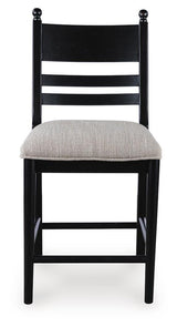 Greddinton Counter Height Dining Table and 2 Brown & 4 Black Barstools from Ashley Furniture - Luna Furniture