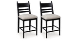 Greddinton Black Counter Height Barstool, Set of 2 from Ashley Furniture - Luna Furniture