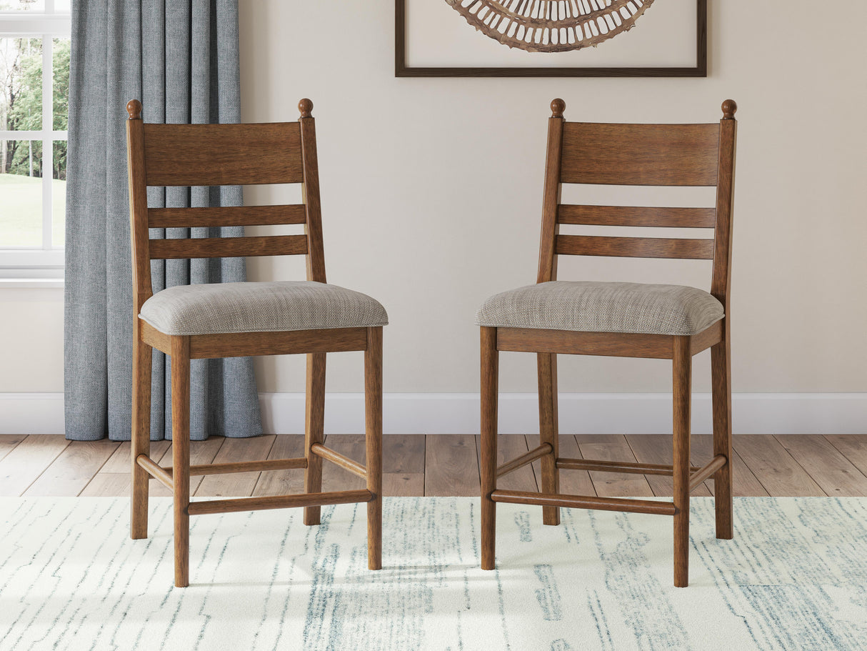 Greddinton Brown Counter Height Dining Table and 6 Barstools from Ashley - Luna Furniture