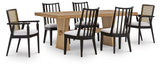 Galliden Dining Table and 6 Chairs in Light Brown from Ashley Furniture - Luna Furniture