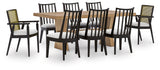 Galliden Dining Table and 8 Chairs in Light Brown from Ashley Furniture - Luna Furniture