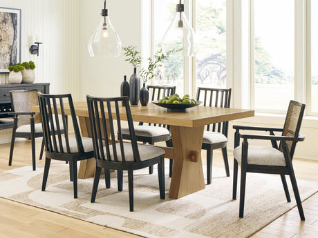 Galliden Dining Table and 6 Chairs in Light Brown from Ashley - Luna Furniture