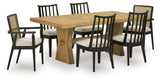 Galliden Dining Table and 6 Chairs in Light Brown from Ashley Furniture - Luna Furniture