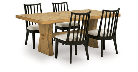 Galliden Black/Brown Dining Table and 4 Chairs from Ashley - Luna Furniture
