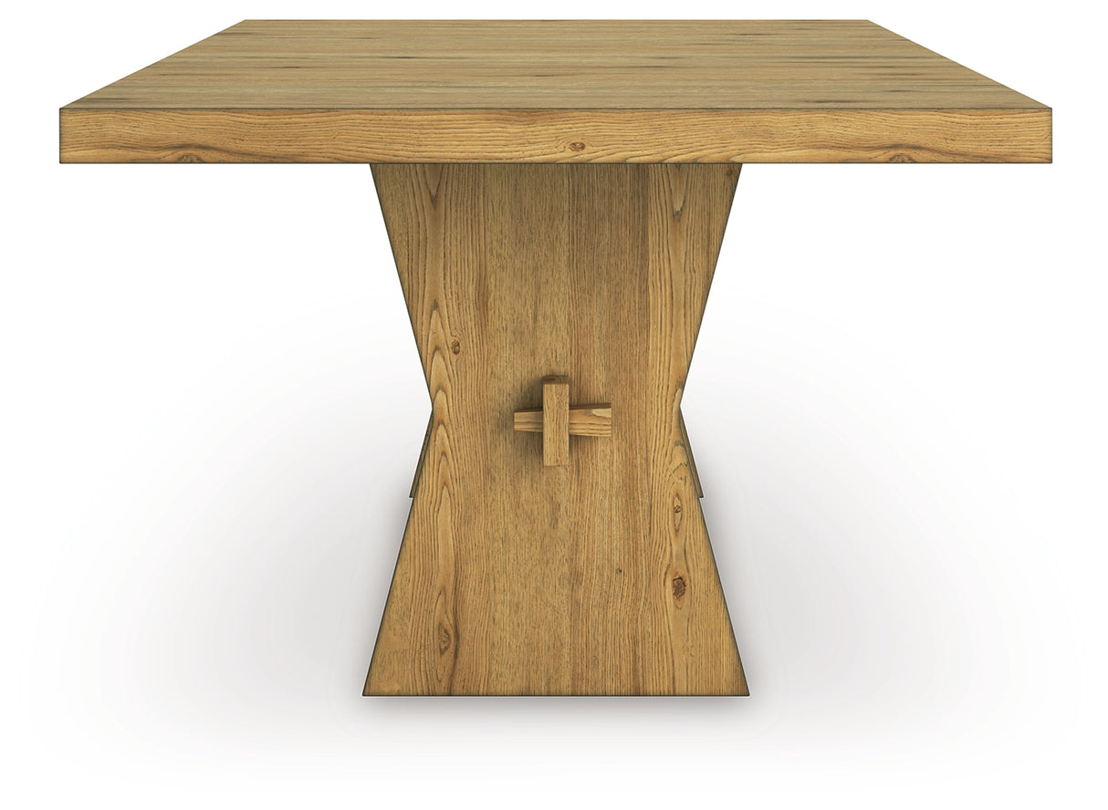 Galliden Light Brown Dining Table and 6 Chairs with Server from Ashley Furniture - Luna Furniture