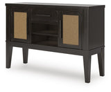 Galliden Dining Table and 8 Chairs with Storage in Light Brown from Ashley Furniture - Luna Furniture