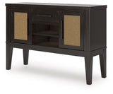 Galliden Dining Table and 8 Chairs with Storage in Light Brown from Ashley - Luna Furniture