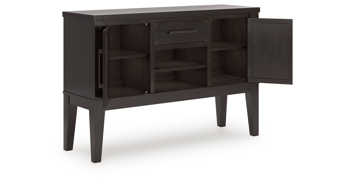 Galliden Dining Table and 4 Chairs with Storage in Light Brown from Ashley - Luna Furniture