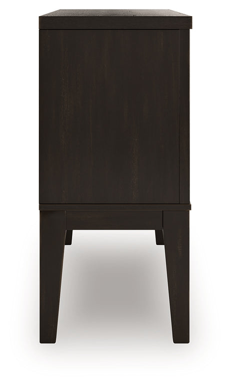 Galliden Dining Table and 8 Chairs with Storage in Light Brown from Ashley - Luna Furniture