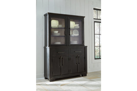 Galliden Black/Brown Dining Buffet and Hutch