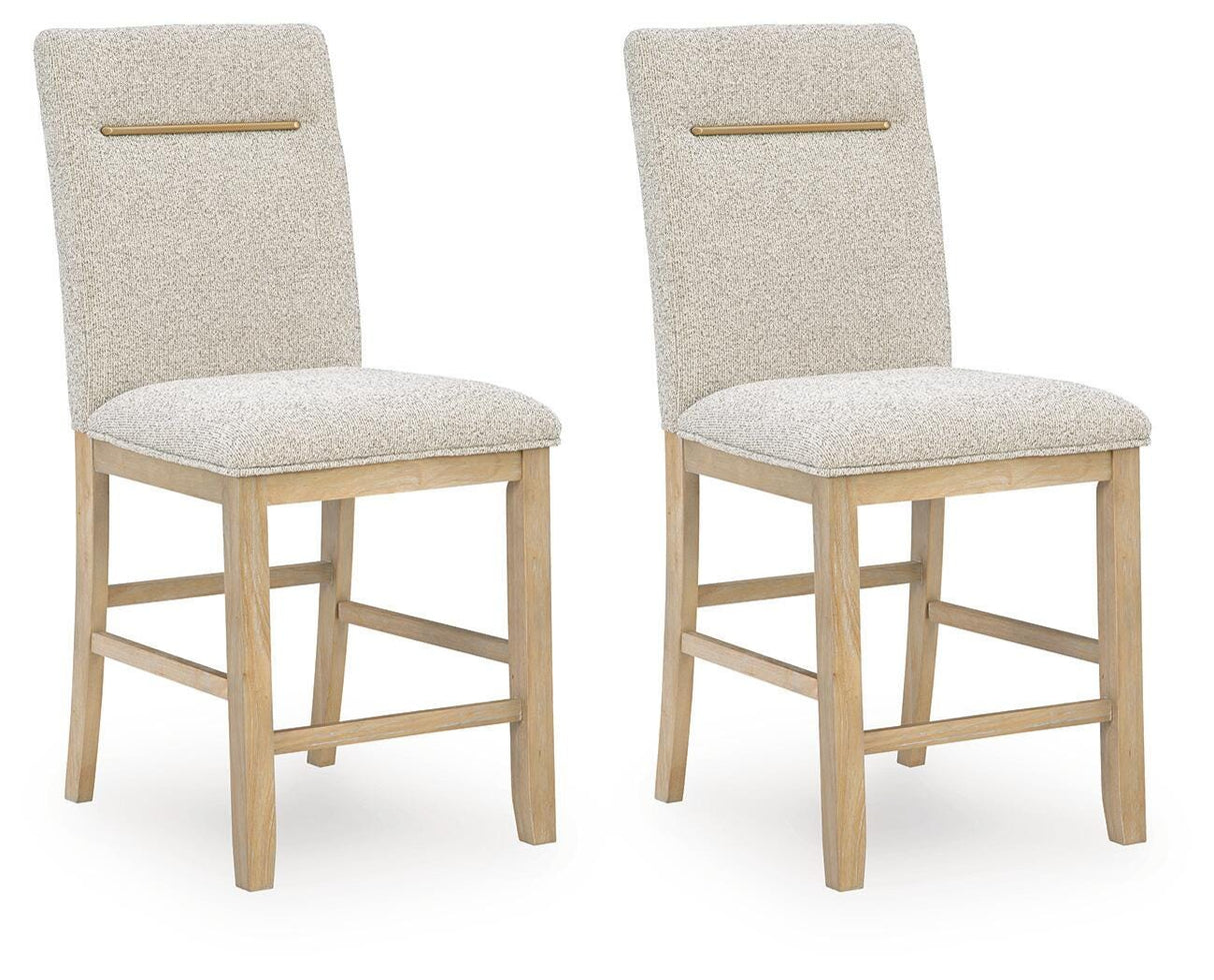 Lasinger Light Brown Counter Height Barstool, Set of 2 from Ashley - Luna Furniture