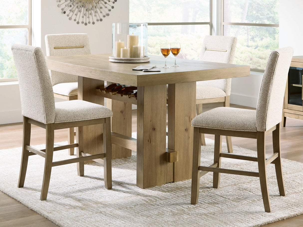 Lasinger Light Brown Counter Height Dining Table and 4 Barstools from Ashley - Luna Furniture