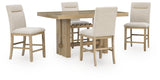 Lasinger Light Brown Counter Height Dining Table and 4 Barstools from Ashley - Luna Furniture