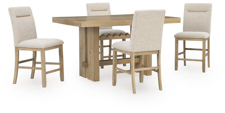 Lasinger Counter Height Dining Table and 4 Barstools in Light Brown from Ashley - Luna Furniture