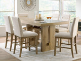 Lasinger Light Brown Counter Height Dining Table and 6 Barstools from Ashley - Luna Furniture