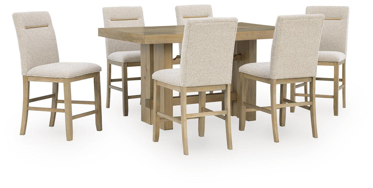 Lasinger Light Brown Counter Height Dining Table and 6 Barstools from Ashley - Luna Furniture