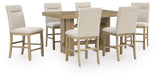 Lasinger Light Brown Counter Height Dining Table and 6 Barstools from Ashley - Luna Furniture