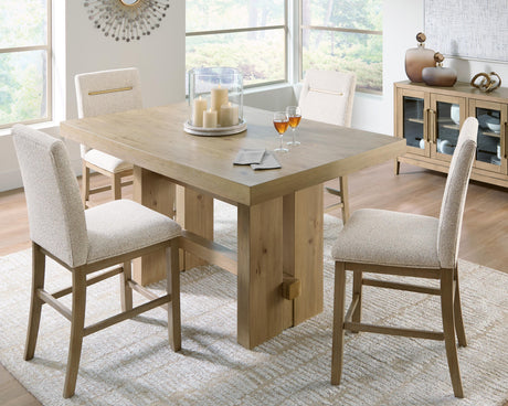 Lasinger Counter Height Dining Table and 4 Barstools in Light Brown from Ashley - Luna Furniture