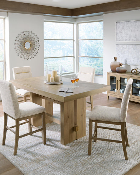 Lasinger Counter Height Dining Table and 4 Barstools in Light Brown from Ashley - Luna Furniture
