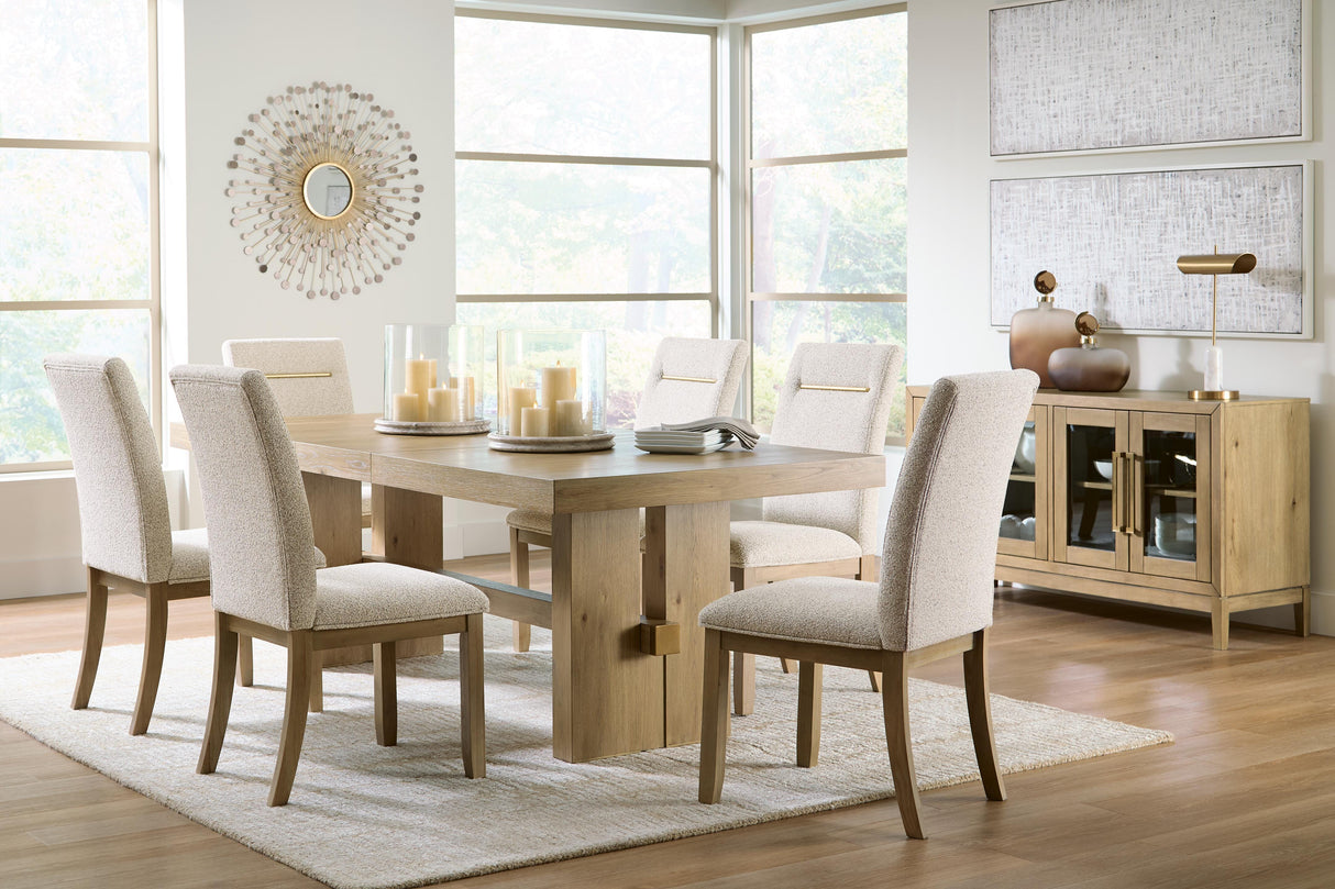 Lasinger Light Brown Dining Table and 6 Chairs