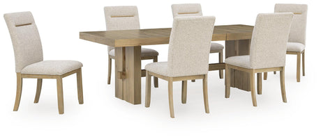 Lasinger Light Brown Dining Table and 6 Chairs from Ashley - Luna Furniture