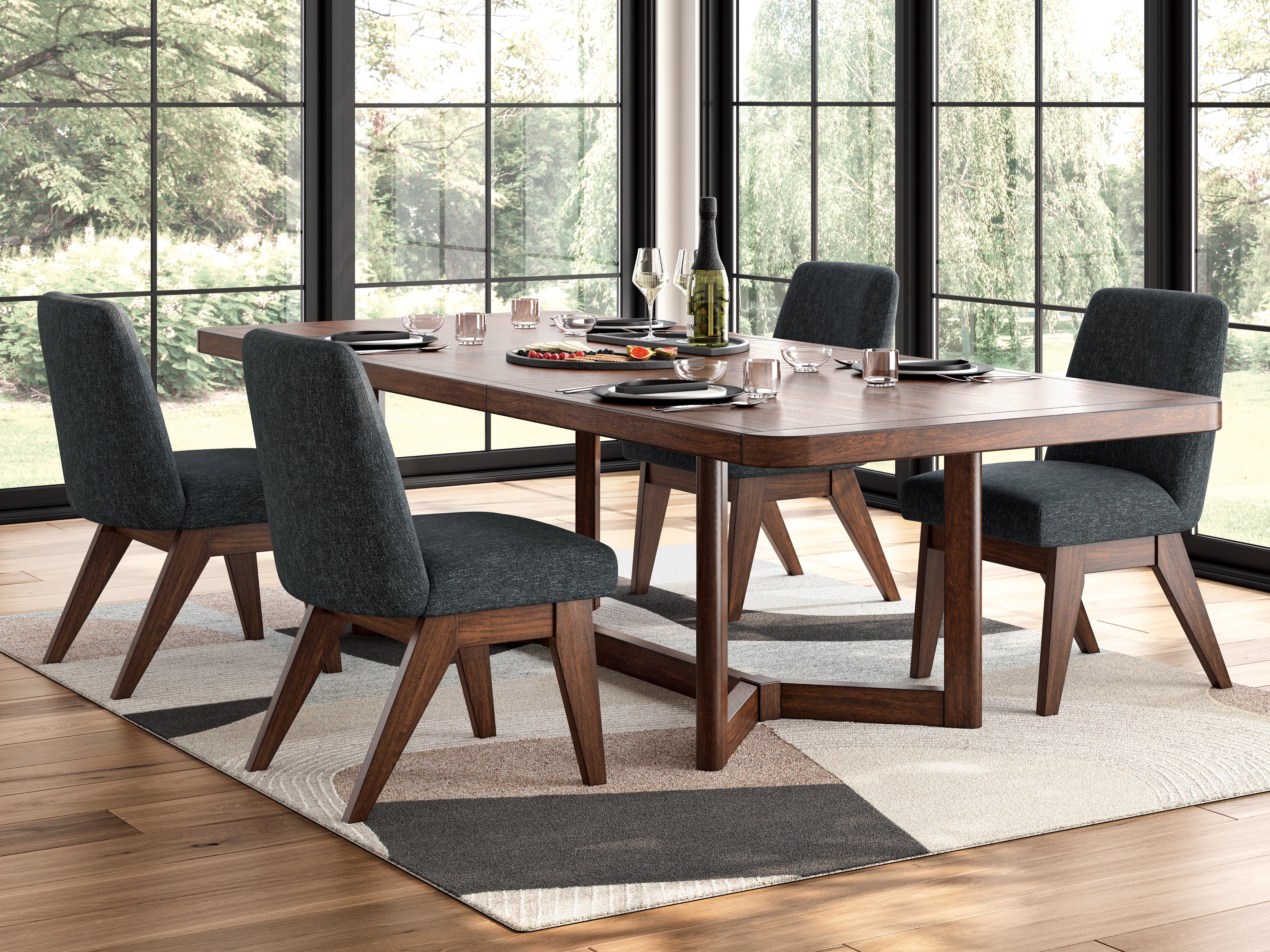 Dilenno Dining Table and 8 Chairs in Dark Brown – Luna Furniture