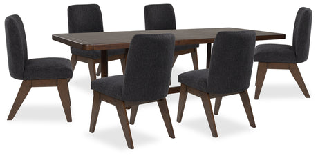 Dilenno Dark Brown Extension Dining Table and 6 Chairs from Ashley - Luna Furniture